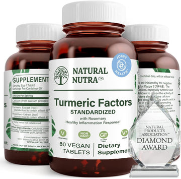 Natural Nutra Turmeric Curcumin With 95% Curcuminoids Extract Supplement With Rosemary For Brain Health, 350 Mg, 60 Vegan Tablets