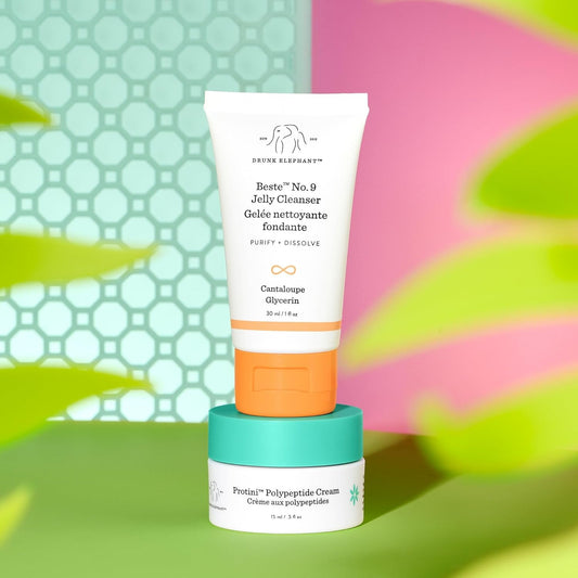 Drunk Elephant’S Let The Good ‘Tides Roll - Gel Edition Essentials Kit: Travel -Size Protini Polypeptide Cream And Beste No. 9 Jelly Cleanser