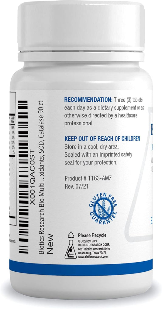 Biotics Research Bio Multi Plus Iron And Copper Free Multivitamin, Chelated Minerals, Emulsified Fat Soluble Vitamins, Iron Free, Copper Free, High Antioxidants, Sod, Catalase 270 Count