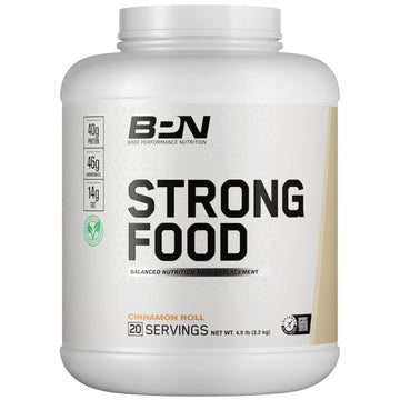 Bare Performance Nutrition, Bpn Strong Food Complete Nutrition Meal Replacement, Cinnamon Roll