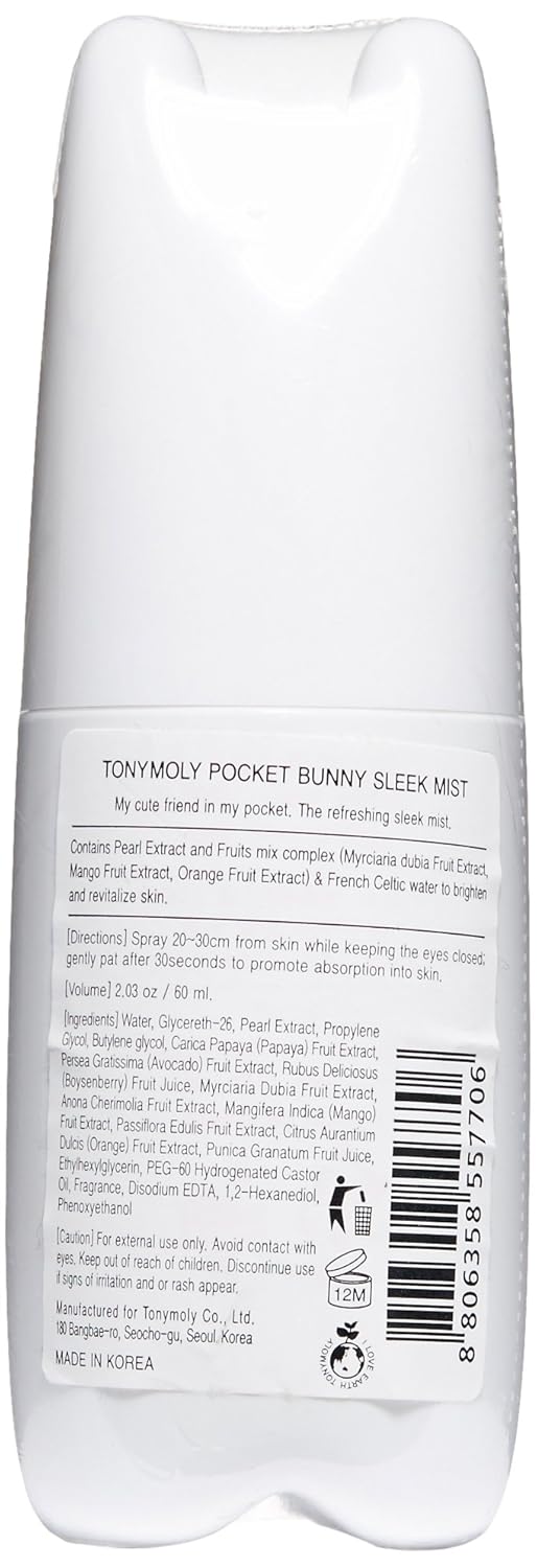 Tonymoly Pocket Bunny Sleek Mist Moisturizer, 2.03 Fl Oz