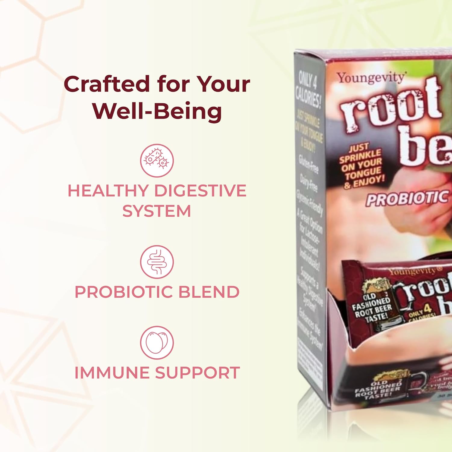 Buy Youngevity Root Beer Belly Probiotic Sprinkles - Kid Friendly Old Fashioned Root Beer Taste - 5 Billion Cfu - 5 Powerful Strains - Bowel & Digestive Support - 30 Count On  Free Shipping On Qualified Orders