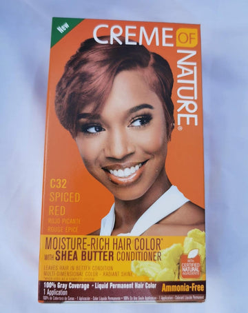 Creme Of Nature Moisture Rich Hair Color Kit, C32 Spiced Red, 1 Application