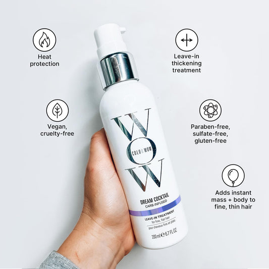 Color Wow Dream Cocktail Carb Infused Leave-In Treatment – Transform Thin Hair To Thick & Full | With Heat Protection