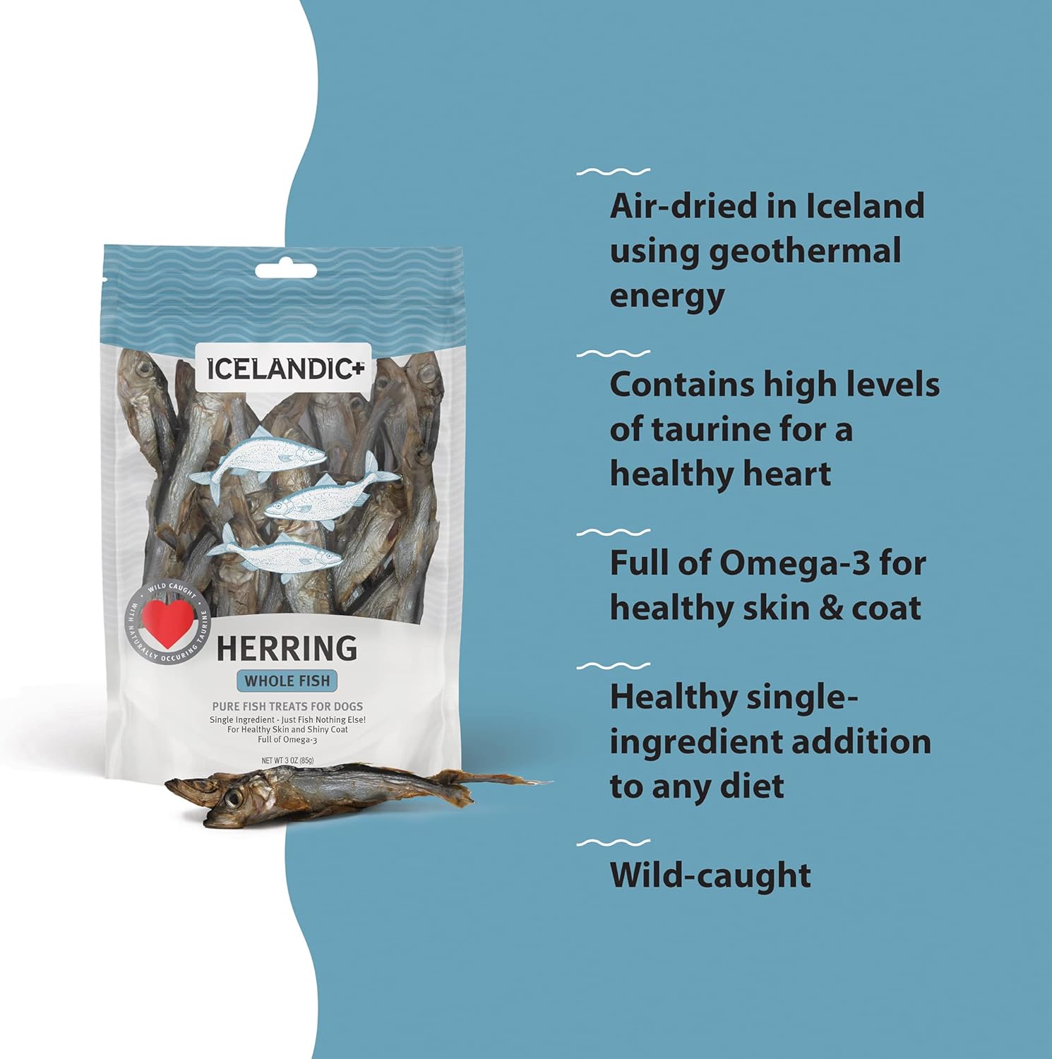 Icelandic+ Herring Whole Fish Dog Treat 3-oz Bag