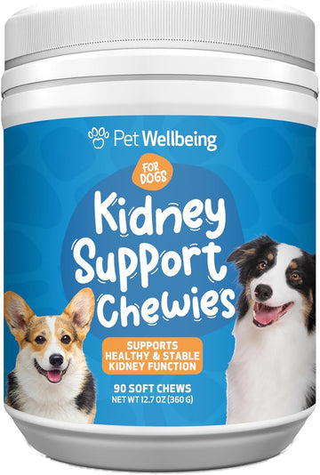Pet Wellbeing Kidney Support Chewies For Dogs - Vet-Formulated - Supports Healthy Kidney (Renal) Function In Dogs - 90 Soft Chews