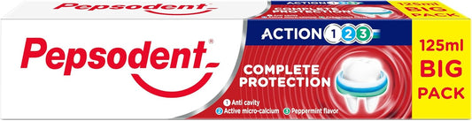 Pepsodent Toothpaste 125 Ml Complete Protection | Complete Protection | Big Pack (3 X 125 Ml Pack)