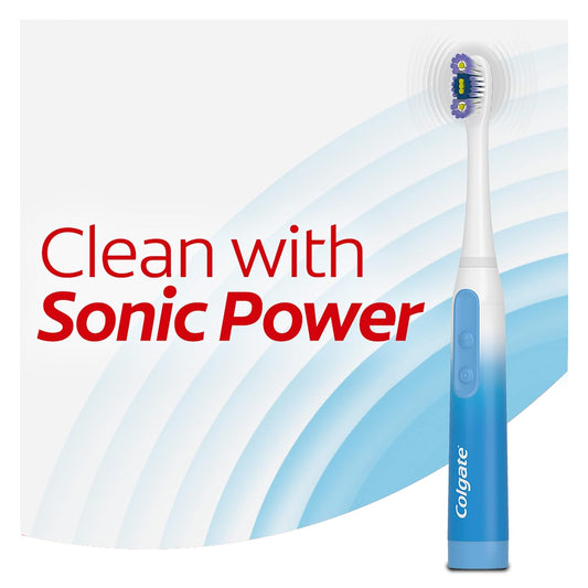 Colgate 360 Floss Tip Sonic Powered Battery Toothbrush, 2 Pack
