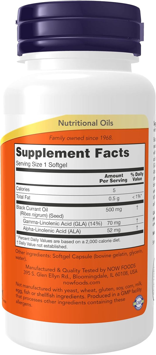Now Foods, Black Currant Oil, 500 mg, 100 Softgels