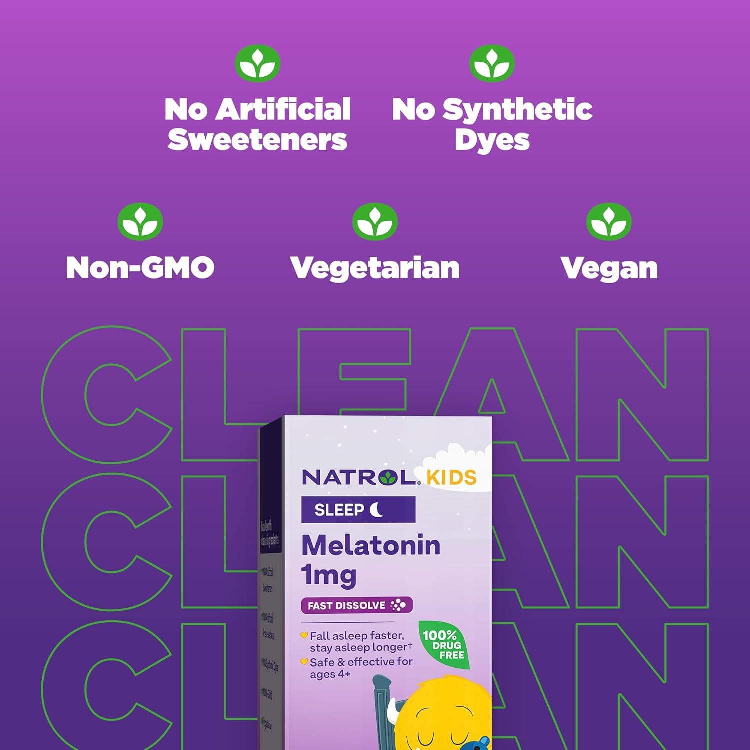 Natrol Kids Fast Dissolve Melatonin 1 mg, Dietary Supplement for Restful Sleep, Sleep Tablets for Kids, 40 Strawberry-Flavored Melatonin Tablets, 40 Day Supply : Health & Household