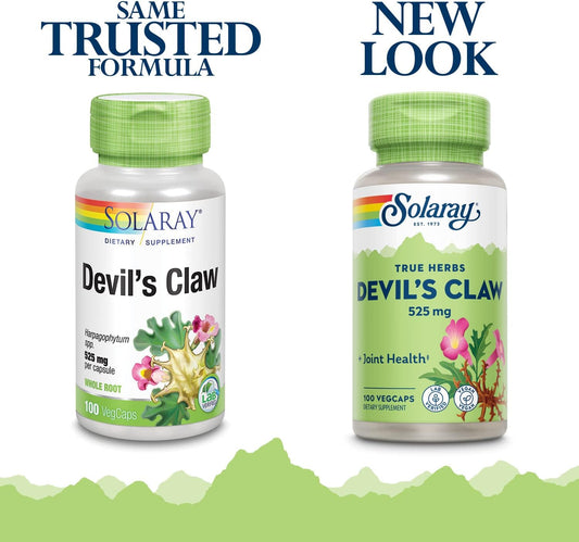 SOLARAY Devils Claw Root 525mg | Non-GMO, Vegan & Lab Verified | 100 VegCaps