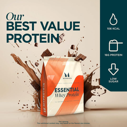 Myprotein Essential Whey Protein Powder | Chocolate Smooth 1 Kg | 16 G Protein Per Serving | Low Sugar, Less Than 106 Calories | Supports Muscle Growth And Recovery