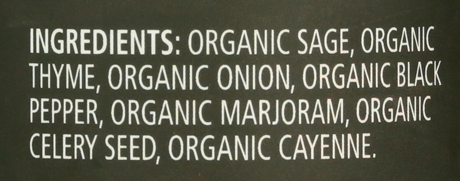 Frontier Co-Op Organic Poultry Seasoning, 1.2-Ounce Jar, Sage, Thyme & Onion For Chicken, Sausage, Gravy & Stuffing, Kosher