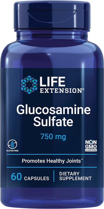 Life Extension Glucosamine Sulfate - Glucosamine Supplement For Knee Comfort & Joint Health Support - Non-Gmo, Gluten-Free - 60 Capsules