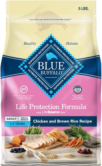 Blue Buffalo Life Protection Formula Adult Small Breed Dry Dog Food, Supports High Energy Needs, Made With Natural Ingredients, Chicken & Brown Rice Recipe, 5-Lb. Bag