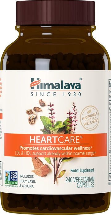 Himalaya Heartcare, Cholesterol & Blood Pressure Supplements For Cardiovascular Wellness And Heart Health, 720Mg, 240 Capsules, 2 Month Supply