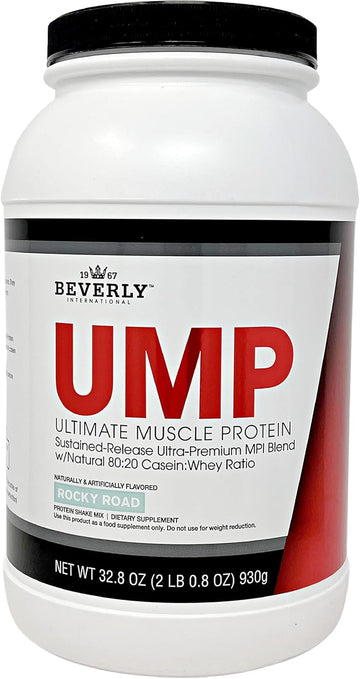 Beverly International Ump Protein Powder, Rocky Road. Unique Whey-Casein Ratio Builds Lean Muscle. Easy To Digest. No Bloat. (32.8 Oz) 2Lb .8 Oz