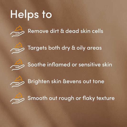 Urban Veda Soothing Face Scrub | Exfoliating Face Scrub For Dry Skin | Black Head Remover For Face With Sandalwood | Face Exfoliator For Sensitve Skin | Gentle Facescrub For Women & Men |1 X125Ml