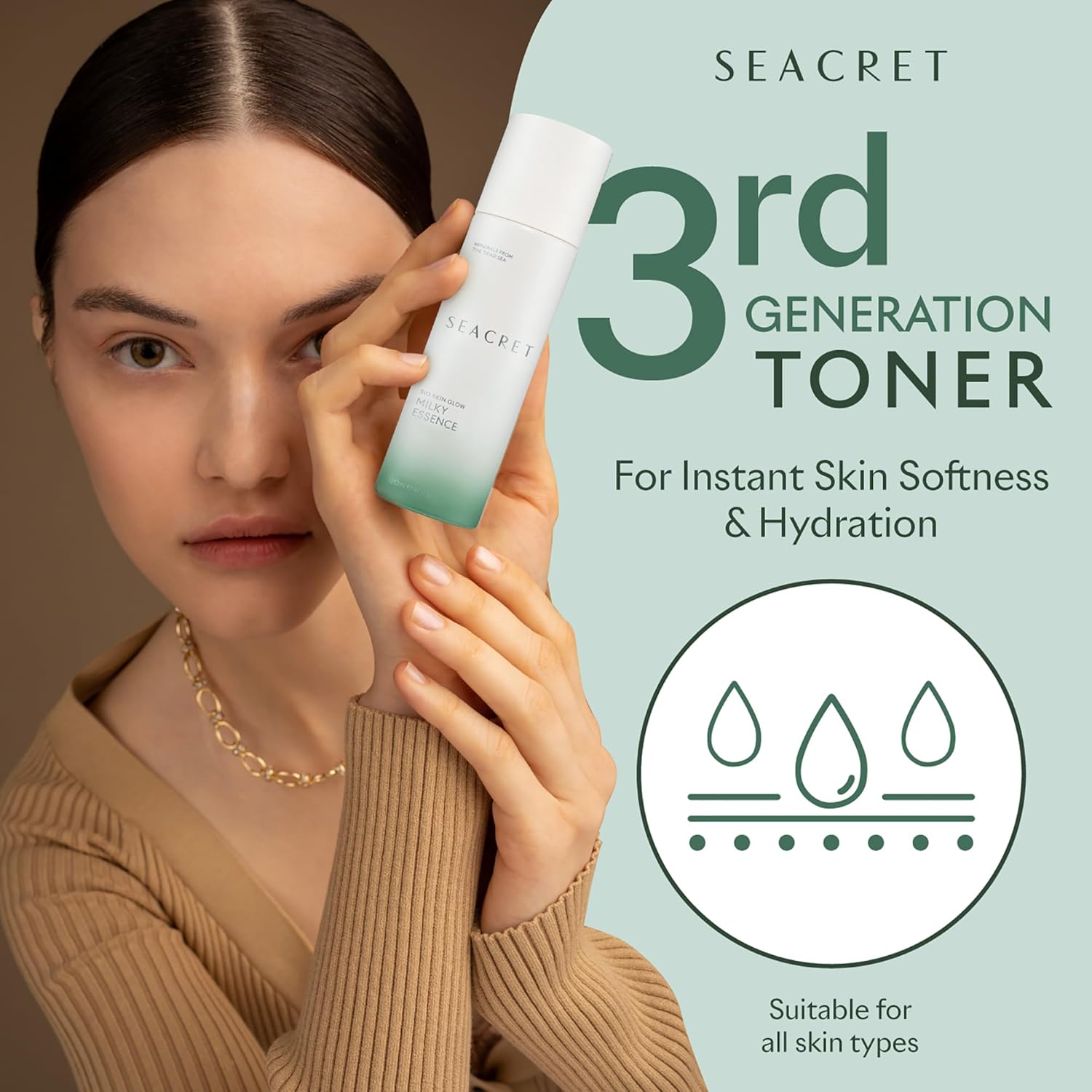 Seacret - Bio Skin Glow Milky Essence Mist, Third-Generation Toner For Face, 4Fl.Oz 120Ml E