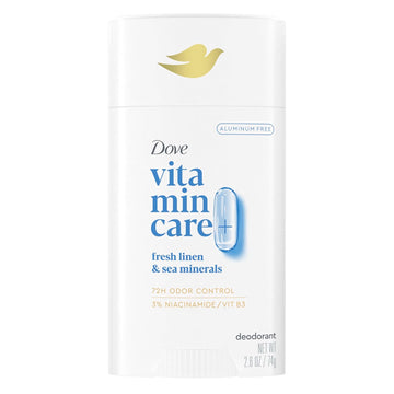 Dove Vitamincare+ Deodorant Stick Fresh Linen & Sea Mineral Aluminum Free 2.6 Oz