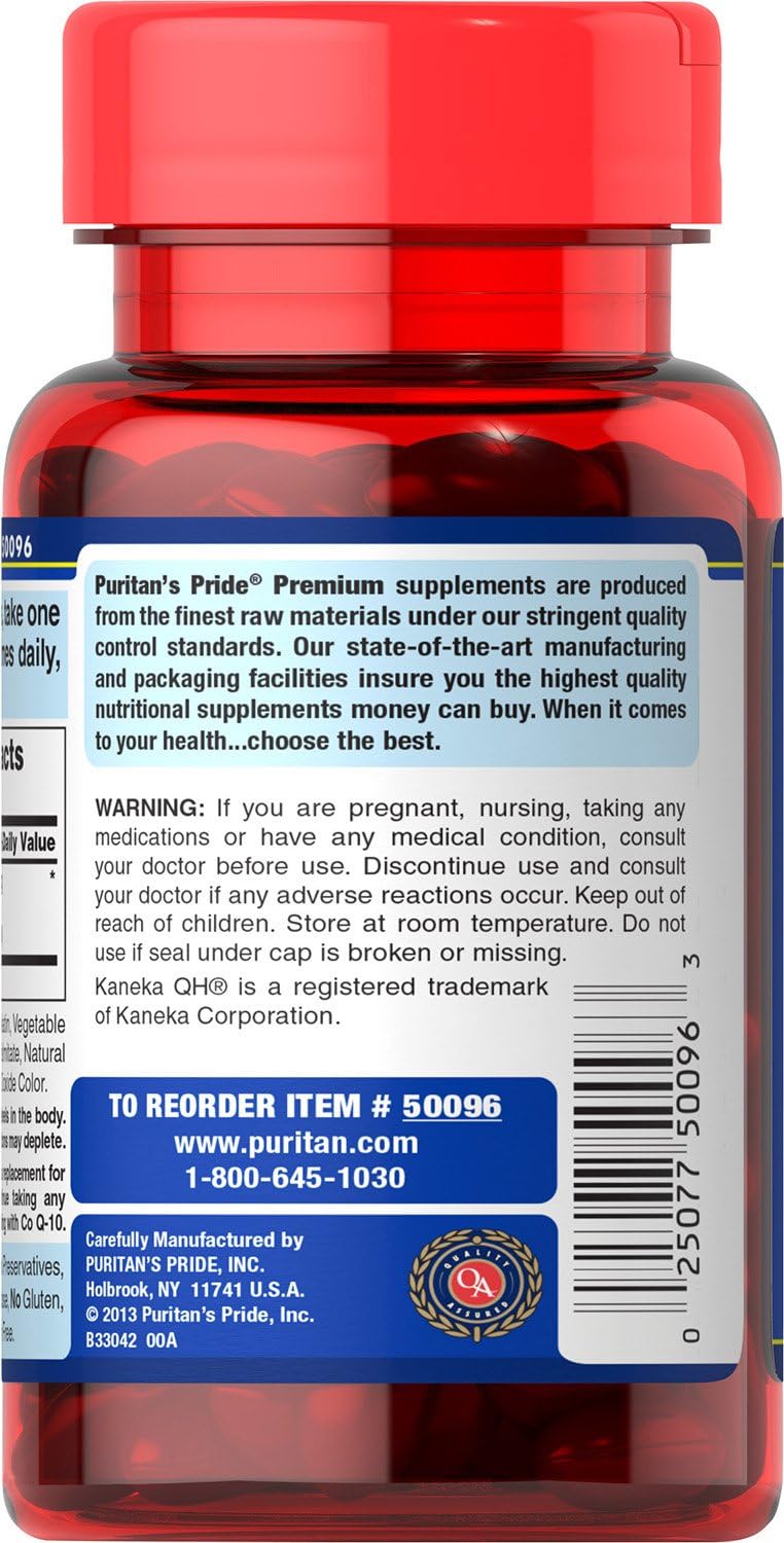 Puritan's Pride Ubiquinol 200mg, Supports Heart Health, 60 Softgels : Health & Household