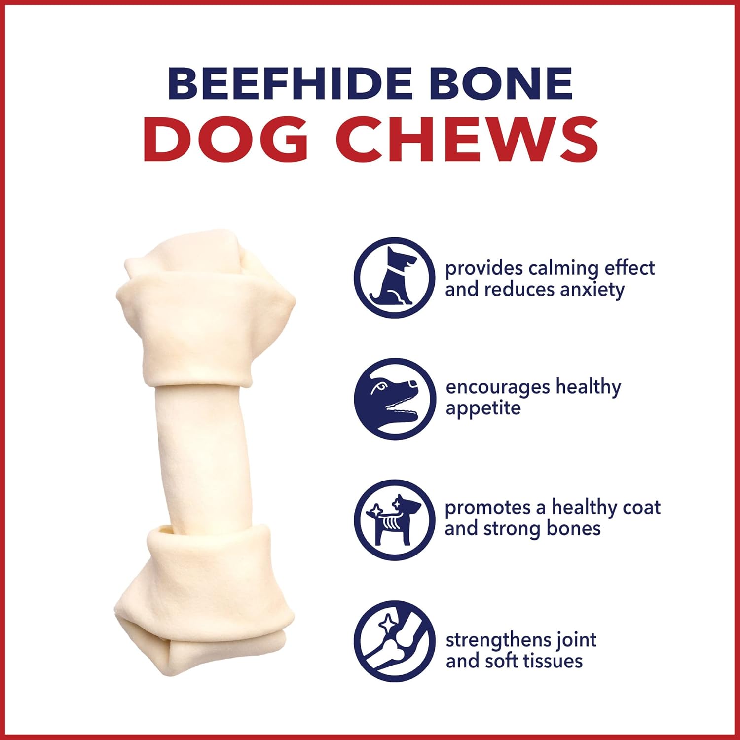Pet Factory American Beefhide 6-7" Knotted Bones Dog Chew Treats - Natural Flavor, 6 Count/1 Pack : Pet Supplies