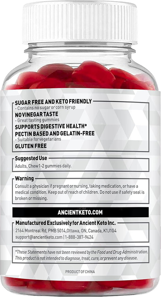 Sugar-Free Acv Gummies With The Mother - Cleanse & Detox, Supports Healthy Weight, Immune Health, And Gut Health - Vegan, Sugarless