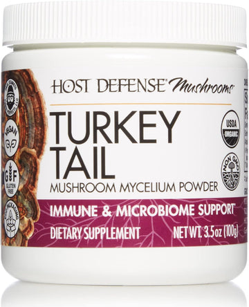 Host Defense, Turkey Tail Mushroom Powder, Supports Immune Health, Mushroom Supplement, Plain, 3.5  (Pack of 1)