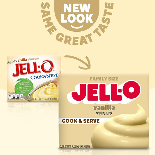 Jell-O Cook & Serve Vanilla Pudding & Pie Filling Mix (4.6 Oz Box)