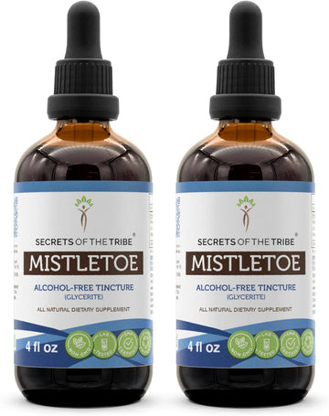 Secrets of the Tribe Mistletoe Tincture Alcohol-Free Liquid Extract, Mistletoe (Viscum Album) Dried Herb (2x4 FL OZ)