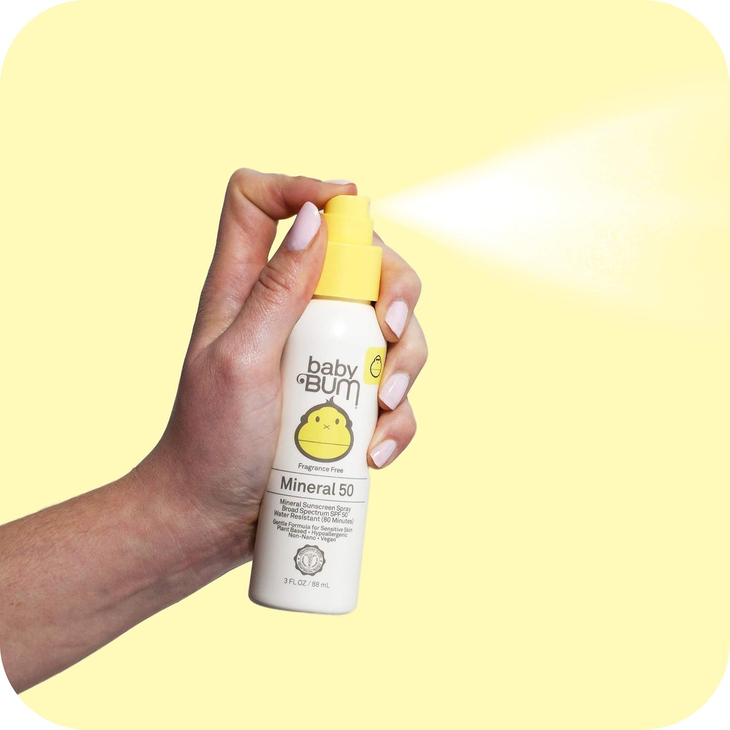 Sun Bum Baby Bum SPF 50 Sunscreen Spray | Mineral UVA/UVB Face and Body Protection for Sensitive Skin | Fragrance Free | Travel Size | 3 FL OZ : Baby