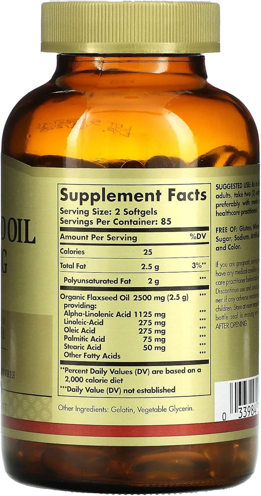 axseed Oil, 625 mg, 170 Softgels, Solgar