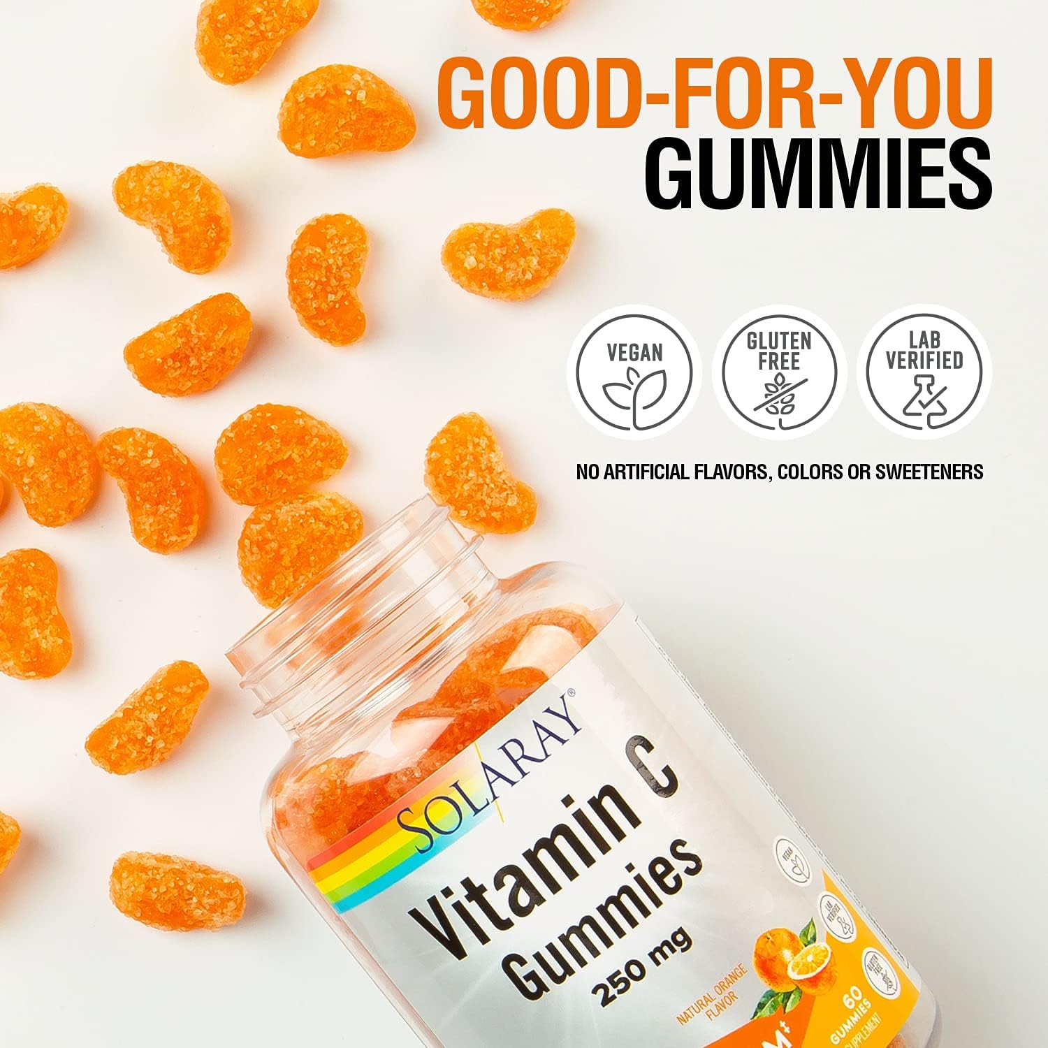 Solaray Vitamin C Gummies 250 mg | Healthy Immune System Function Support | Vegan & Gluten Free | 30 Servings, 60 Ct : Health & Household