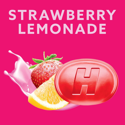 Halls Relief + Energy Support, Strawberry Lemonade Cough Drops, 12 Bags Of 25 Drops (300 Total Drops)