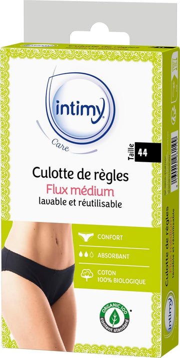 Intimy Care Menstrual Panties Size 44 - Medium Flow - 95% Organic Cotton - Washable And Reusable