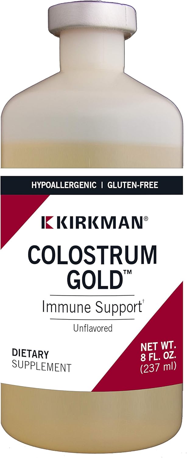 Kirkman Colostrum Gold Immune Support Supplement, 8 Fl Oz, Unflavored Liquid Bovine Colostrum, Supports Muscle, Skin & Cartilage Tissue Growth, Hypoallergenic, Antibiotic & Added Hormone Free…