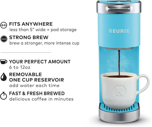 Keurig K-Mini Plus Single Serve K-Cup Pod Coffee Maker, Cool Aqua