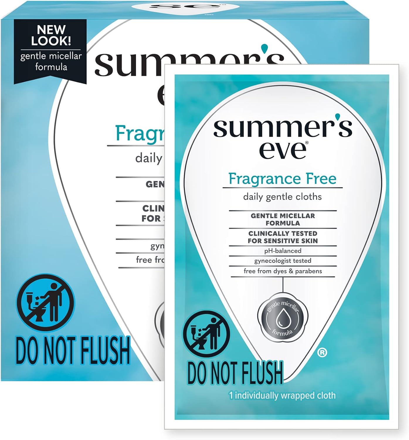 Summer's Eve Fragrance Free Gentle Daily Feminine Wipes, Removes Odor, pH balanced, 16 Count