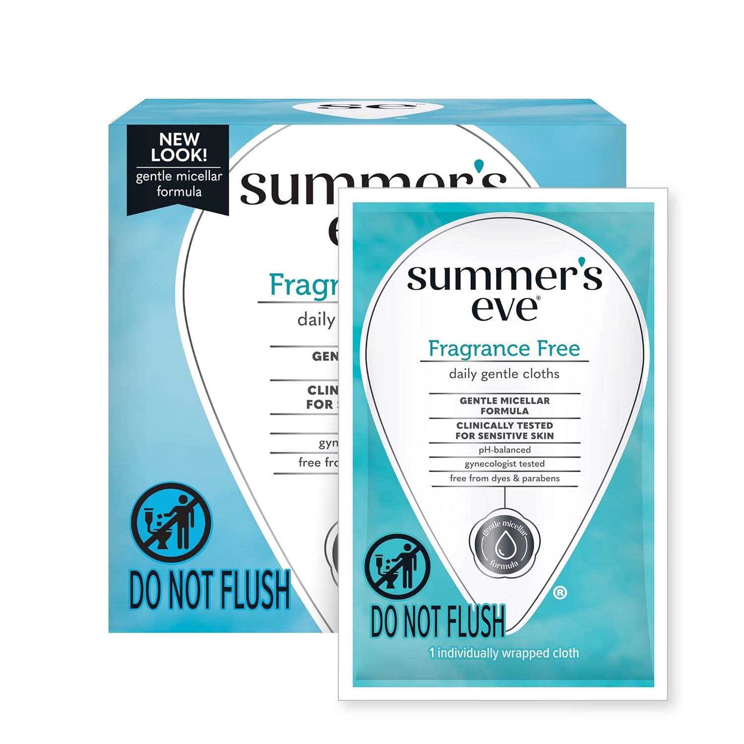 Summer'S Eve Fragrance Free Gentle Daily Feminine Wipes, Removes Odor, Ph Balanced, 16 Count