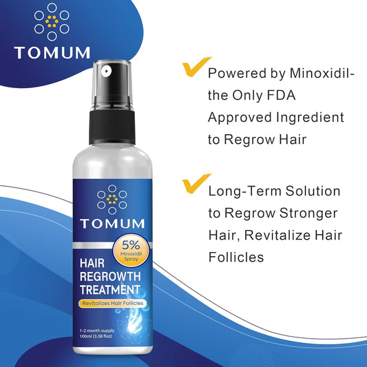 5% Minoxidil Hair Growth for Men and Women: Minoxidil Spray Kit - Extra Strength Hair & Beard Regrowth Treatment Serum Stop Thinning and Lossing Hair - Increase Thickness and Volume 100Ml