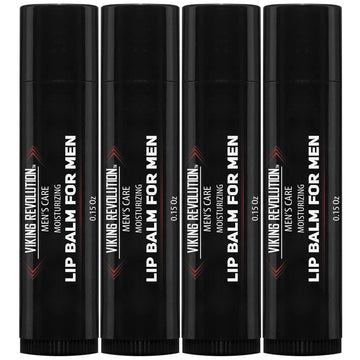 Viking Revolution All Natural Lip Balm - Moisturizer For Dry, Cracked, Chapped Lips (4 Pack)