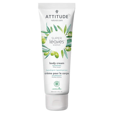 ATTITUDE Body Cream, EWG Verified, Dermatologically Tested, Plant- and Mineral-Based, Vegan Beauty Products, Nourishing, Olive Leaves, 8 Fl Oz