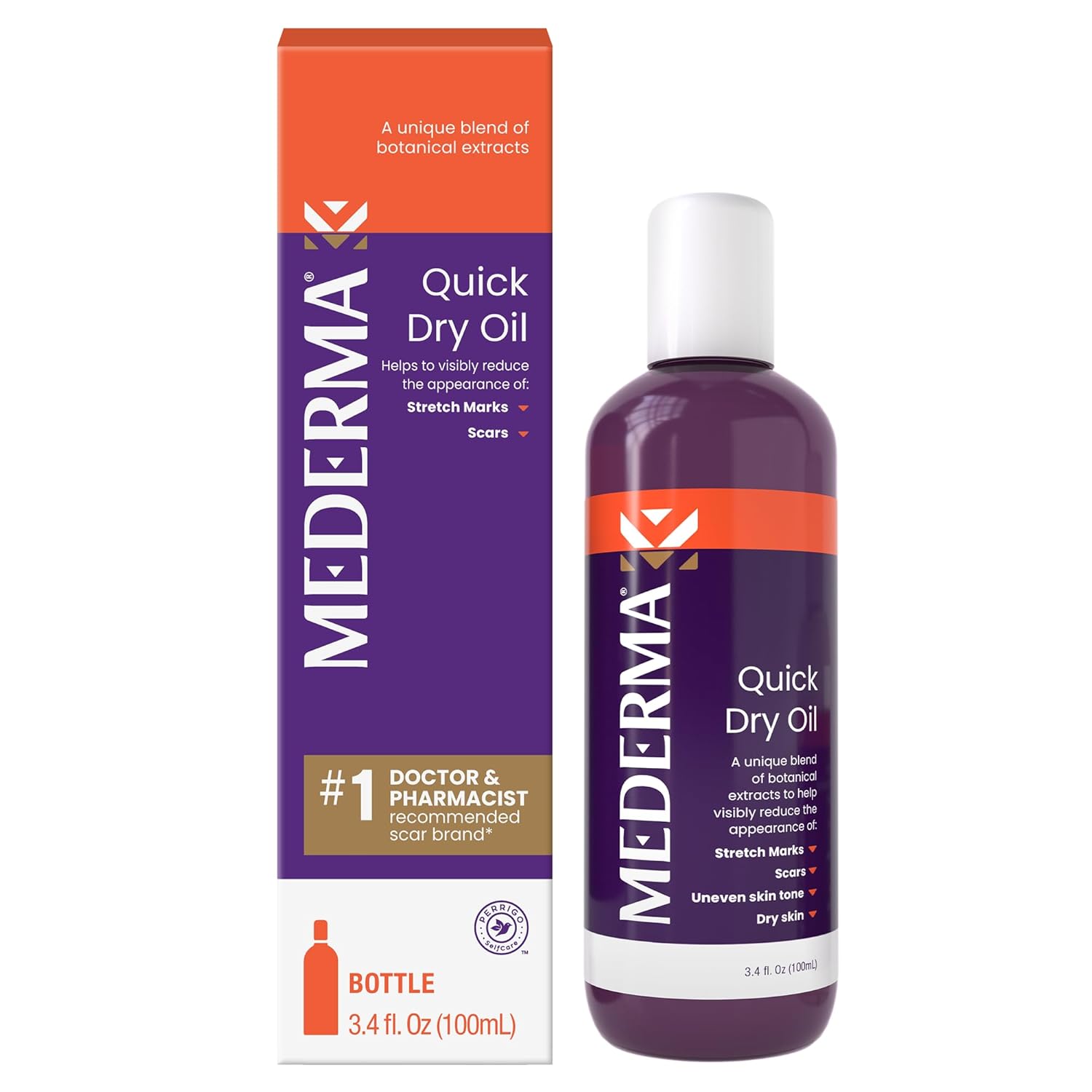 Mederma Quick Dry Oil, Scar And Stretch Mark Treatment, Helps To Improve The Appearance Of Scars And Stretch Marks, With Natural Botanical Extracts, Paraben Free, Fast-Absorbing, 5.1 Oz