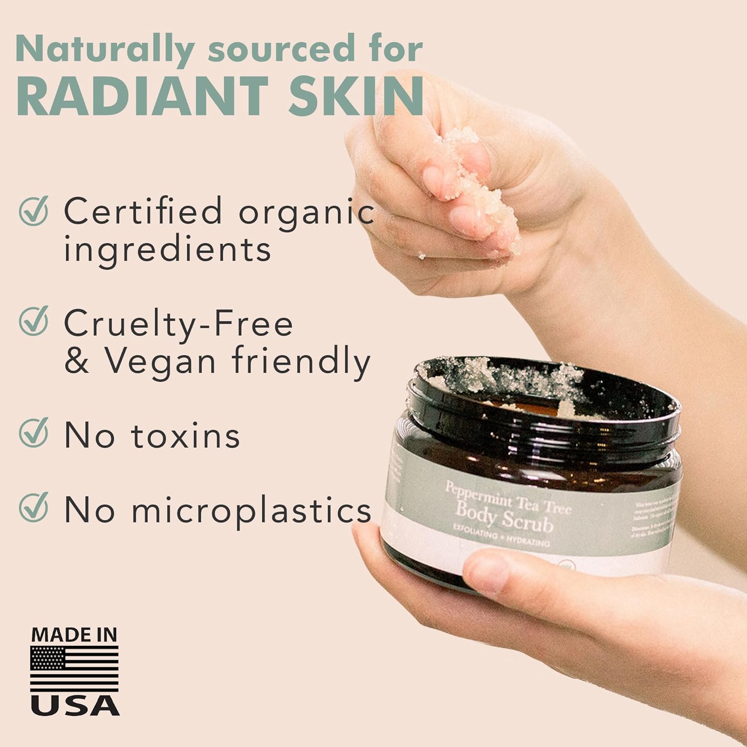 Organic Vanilla Coconut Body Scrub - Usa Made Sugar Scrub With Natural Ingredients, Moisturizing Body & Foot Exfoliator For Dry And Sensitive Skin, Removes Dead Skin Cells & Reduces Ingrown Hair : Beauty & Personal Care