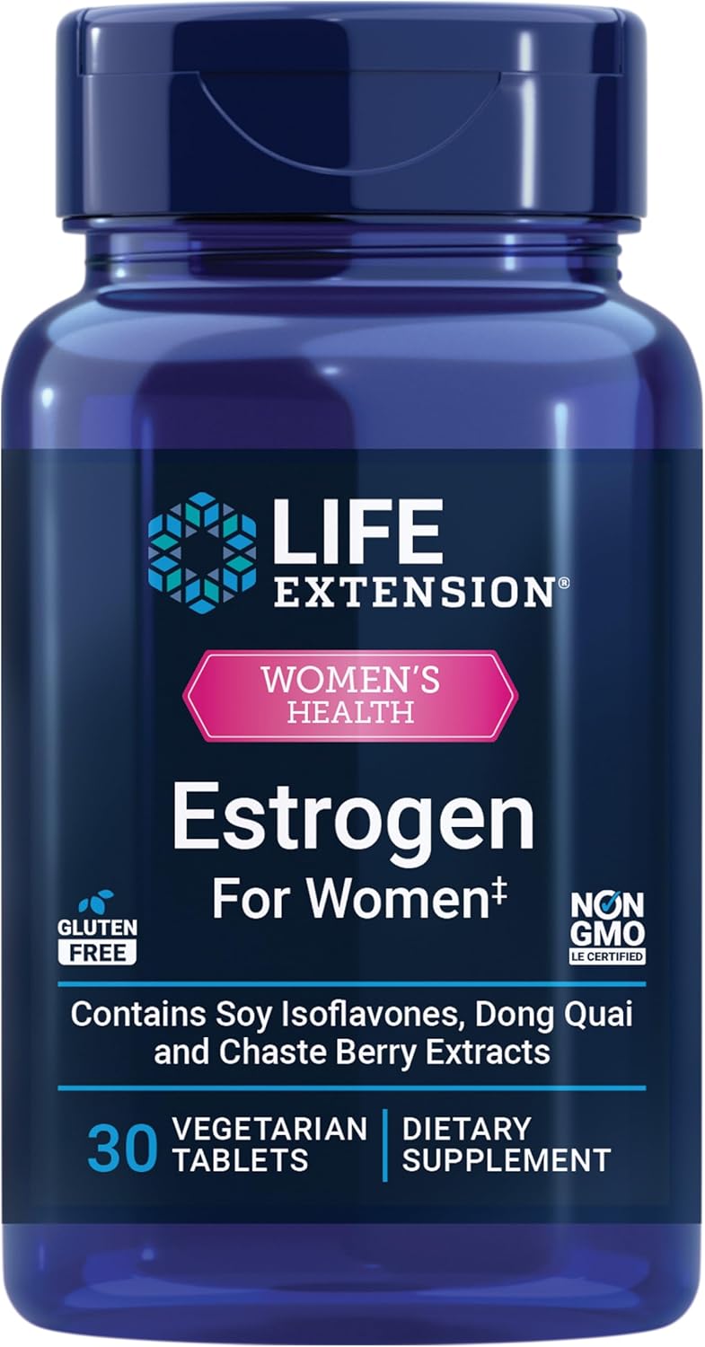 Life Extension Estrogen For Women, Helps Relieve Hot Flashes And Night Sweats, Soy Isoflavones, Norway Spruce Extract, Chasteberry, Hormone-Free, Gluten Free, Non-Gmo, Vegetarian, 30 Tablet