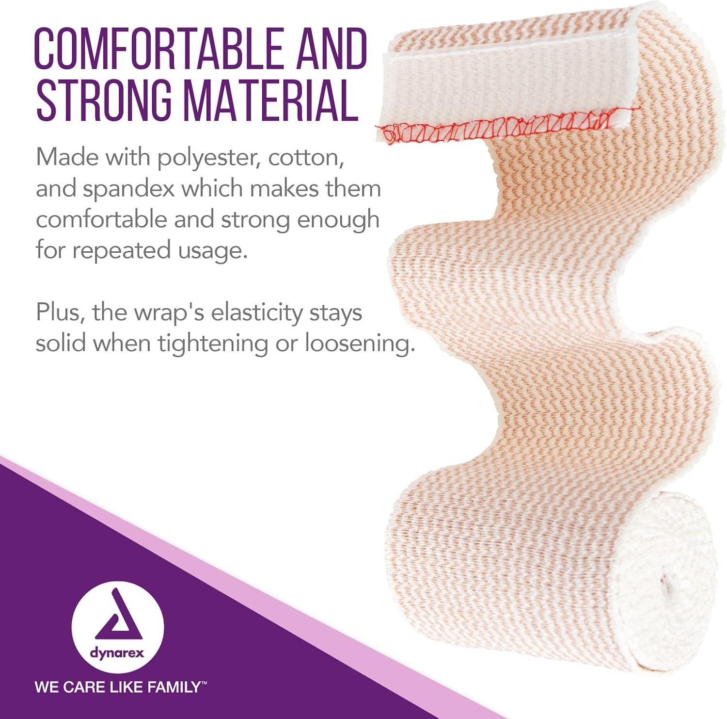 Dynarex Elastic Bandages with Self-Closure, Outstanding Compression and Stretch, Latex-Free Elastic Bandages with Velcro Closure, 3" x 5 yds., 1 Box of 10 Elastic Wrap Bandages : Health & Household