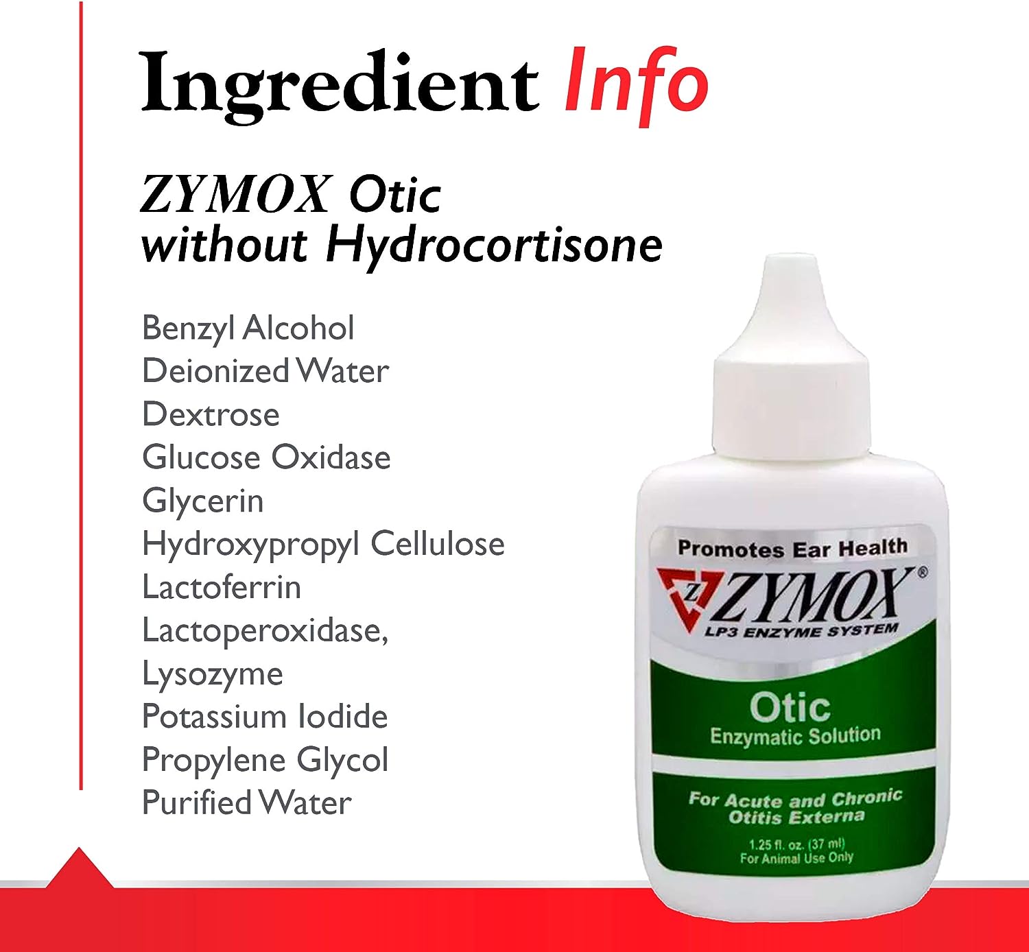 PET KING BRANDS Zymox Otic Enzymatic Solution for Dogs and Cats to Soothe Ear Infections Without Hydrocortisone for Itch Relief, 1.25oz : Pet Ear Care Supplies : Pet Supplies
