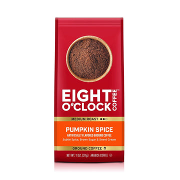 Eight O'Clock Coffee Pumpkin Spice, Medium Roast Ground Coffee, 11 Ounce (Pack of 1), 100% Arabica, Kosher Certified