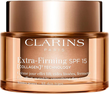 Clarins Extra-Firming Day Cream Spf 15 | Anti-Ageing Moisturiser For All Skin Types With Collagen Boosting Ingredients | Hydrating & Firming Face Cream, Refillable | 50Ml