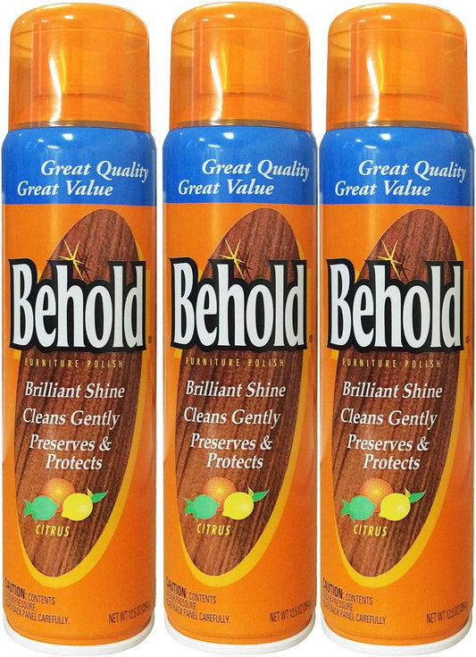 Behold Furniture Polish, Citrus, 12.5 Oz (Pack of 3) : Health & Household